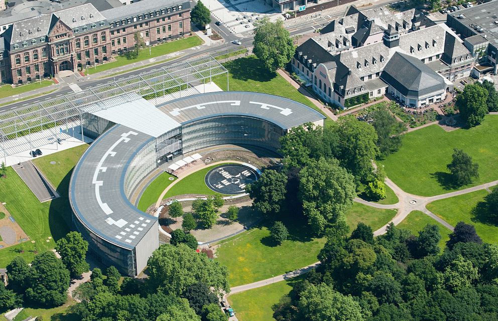 Aerial view of Bayer AG office building